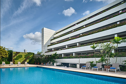 Exterior view of the Concord hotel in Singapore